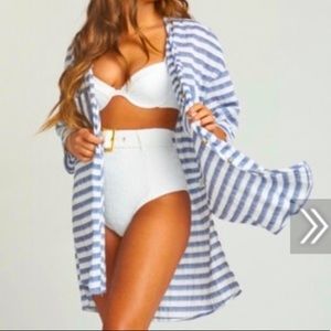MUMU Dali Tunic in Blue White Dock Stripe